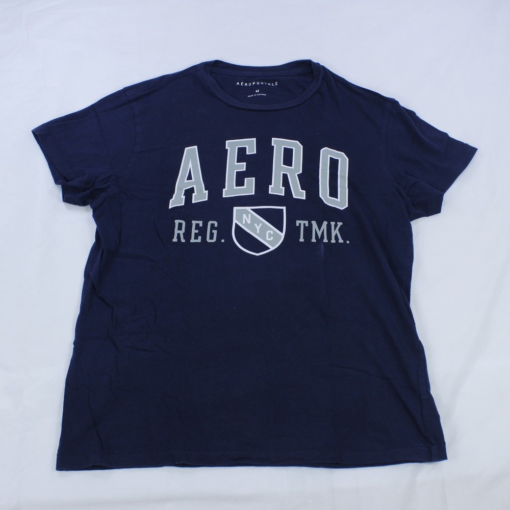 Aéropostale Men's Navy Blue T-Shirt - Size M - Excellent‎ Condition